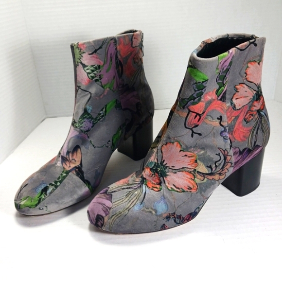 rag & bone Shoes - RAG & BONE Drea Floral Velvet Print Back Zip Block Heel Ankle Boots EUC Sz 36